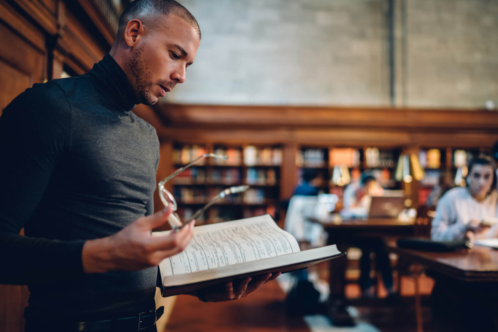 Man reading a book